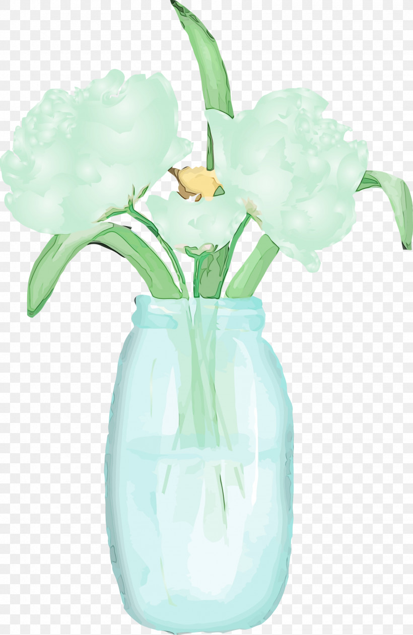 Vase Flower Aqua Plant Cut Flowers, PNG, 1950x2999px, Watercolor Mason Jar, Aqua, Artifact, Cut Flowers, Flower Download Free