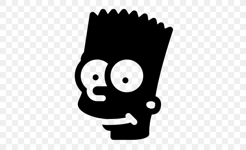 Bart Simpson Maggie Simpson Marge Simpson Lisa Simpson Homer Simpson, PNG, 500x500px, Bart Simpson, Black, Black And White, Computer Font, Fictional Character Download Free