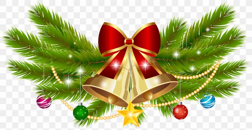 Christmas Tree Christmas Decoration Christmas Ornament Jingle Bell, PNG, 6000x3111px, Christmas, Bell, Branch, Christmas Decoration, Christmas Lights Download Free
