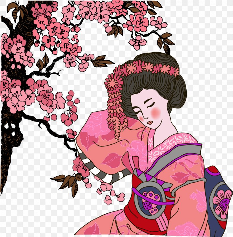 Japan Geisha Graphic Design Illustration, PNG, 1175x1196px, Japan, Art, Cartoon, Drawing, Fashion Illustration Download Free