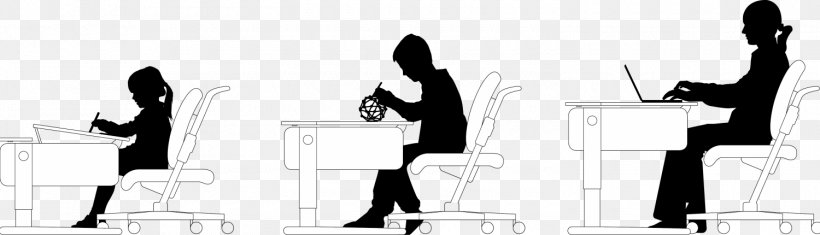 Desk Silhouette Human Factors And Ergonomics Child Office, PNG, 1500x430px, Desk, Arm, Bedroom, Black And White, Chair Download Free