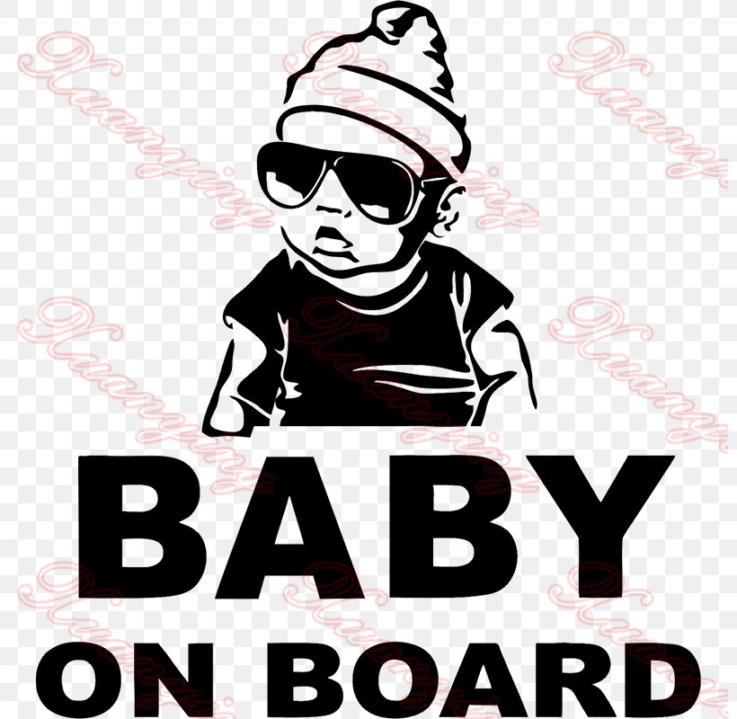 Bumper Sticker Decal Baby On Board Polyvinyl Chloride, PNG, 800x800px, Sticker, Advertising, Artwork, Baby On Board, Black And White Download Free