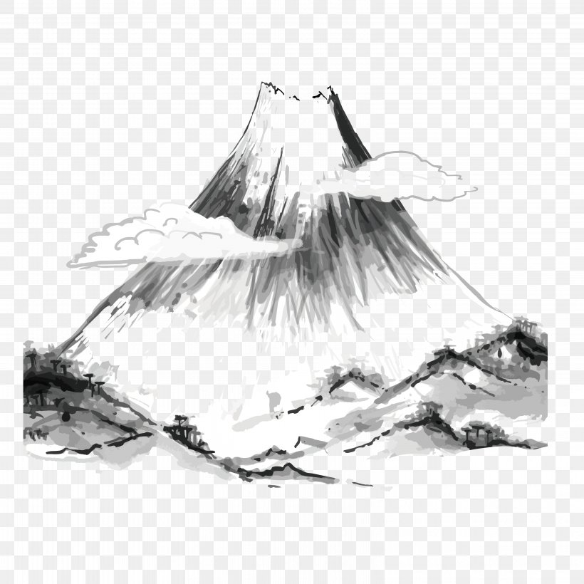 Japanese Art Ink Wash Painting Japanese Painting, PNG, 6297x6297px, Japan, Art, Artwork, Banner, Black And White Download Free