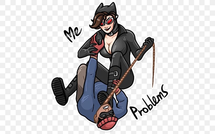 Catwoman Sticker Telegram Character VKontakte, PNG, 512x512px, Catwoman, Art, Cartoon, Cat, Character Download Free