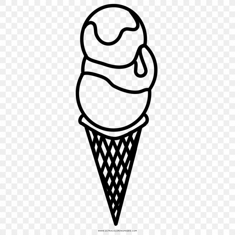 Ice Cream Cones Sorbet Drawing Coloring Book, PNG, 1000x1000px, Ice Cream Cones, Black, Black And White, Coloring Book, Cone Download Free