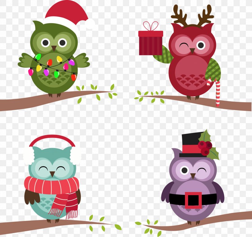 Owl Christmas, PNG, 1830x1719px, Owl, Beak, Bird, Christmas, Christmas Card Download Free