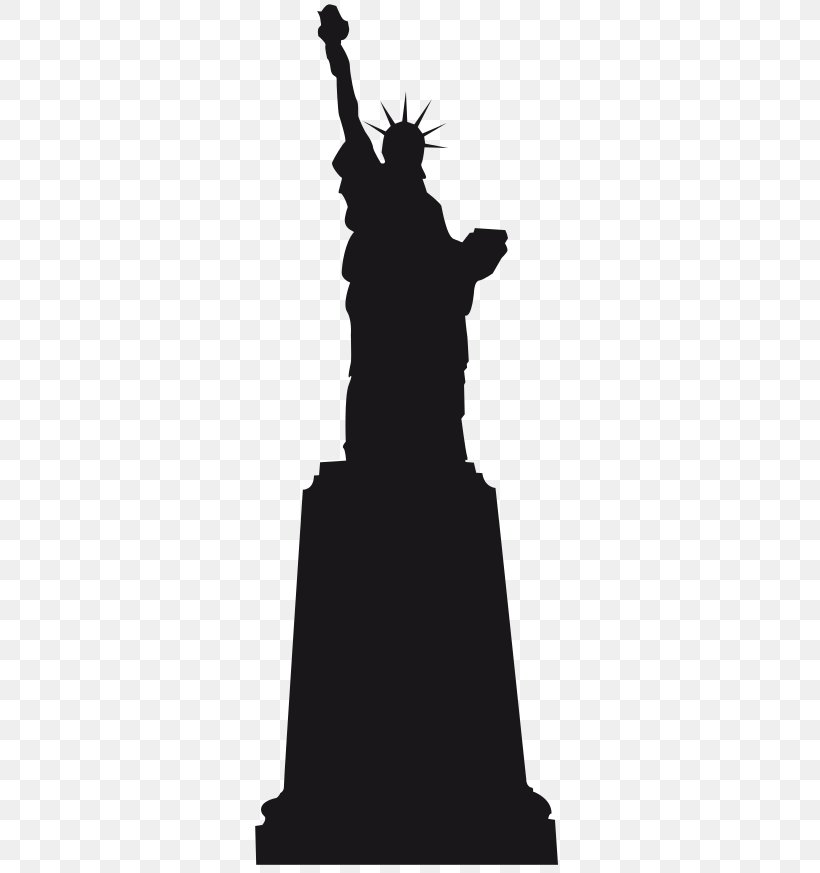 Statue Of Liberty Silhouette, PNG, 337x873px, Statue Of Liberty, Black And White, Drawing, Fictional Character, Monochrome Photography Download Free