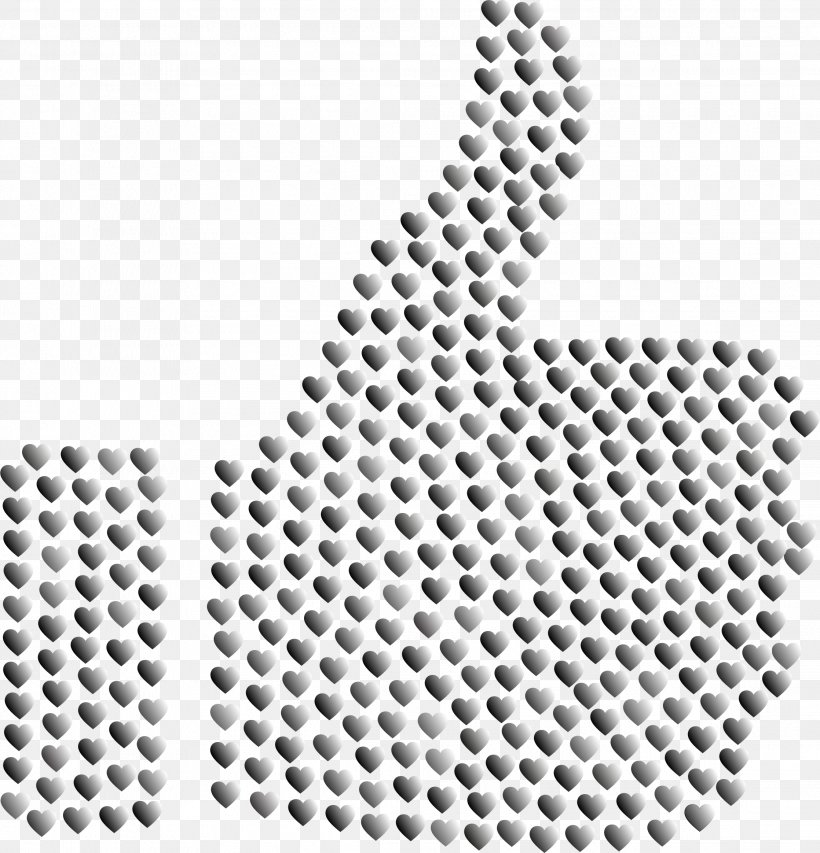 Thumb Signal Heart Halftone Clip Art, PNG, 2236x2328px, Thumb Signal, Black And White, Color, Color Vision, Gesture Download Free