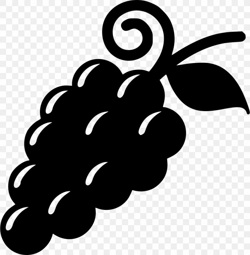 Grape Clip Art, PNG, 958x980px, Grape, Artwork, Black And White, Flower, Flowering Plant Download Free
