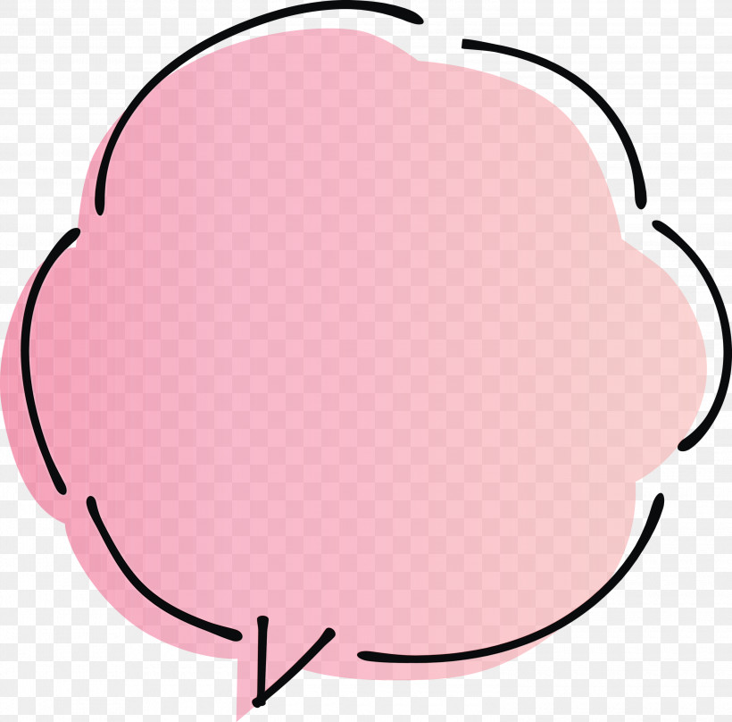 Pink Line, PNG, 3000x2957px, Thought Bubble, Line, Paint, Pink, Speech Balloon Download Free