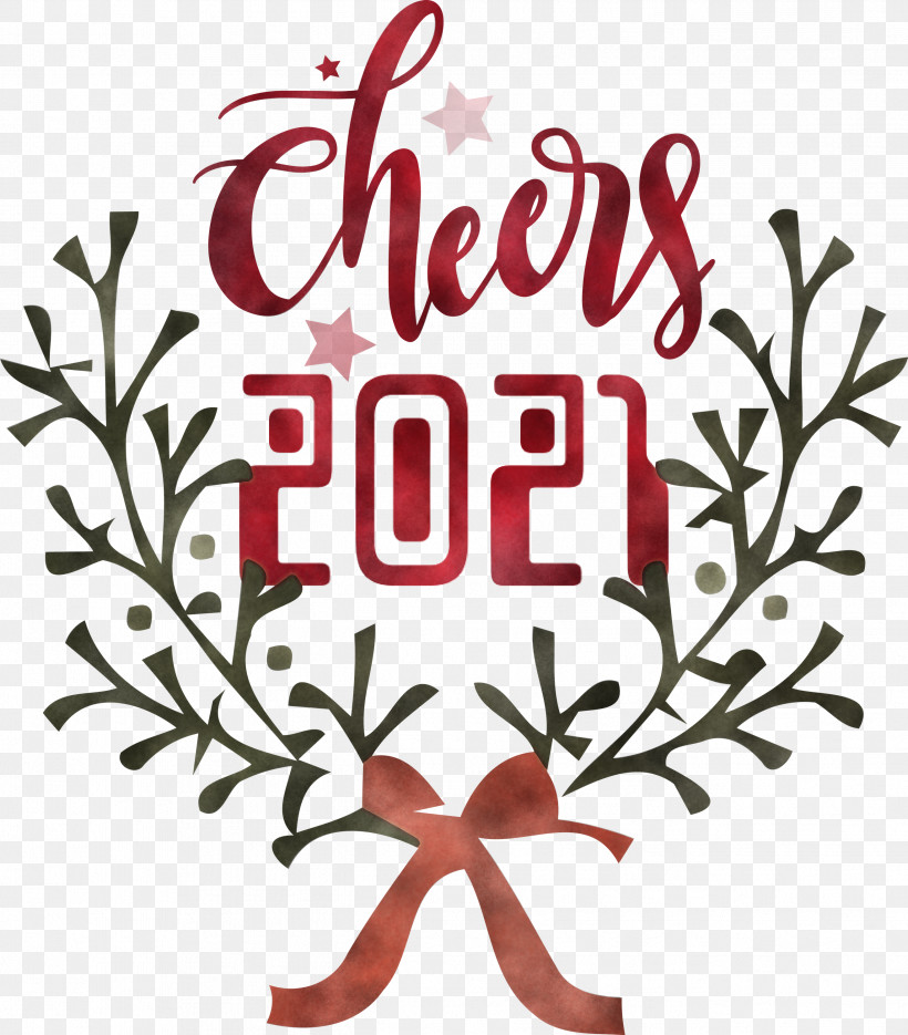 Cheers 2021 New Year Cheers.2021 New Year, PNG, 2629x3000px, Cheers 2021 New Year, Biology, Branching, Christmas Day, Floral Design Download Free