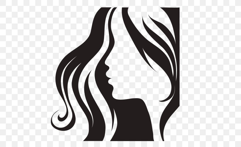 Hairstyle Beauty Parlour Woman, PNG, 500x500px, Hairstyle, Beauty Parlour, Black, Black And White, Black Hair Download Free