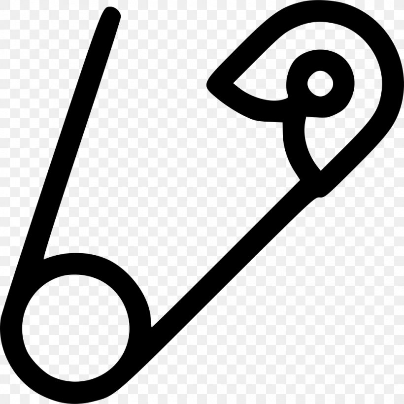 Safety Pin Clip Art, PNG, 980x980px, Safety Pin, Area, Black And White, Brand, Clothing Download Free