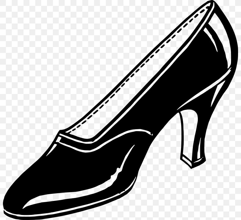 High-heeled Shoe Sneakers Clip Art, PNG, 800x749px, Shoe, Automotive Design, Basic Pump, Black, Black And White Download Free
