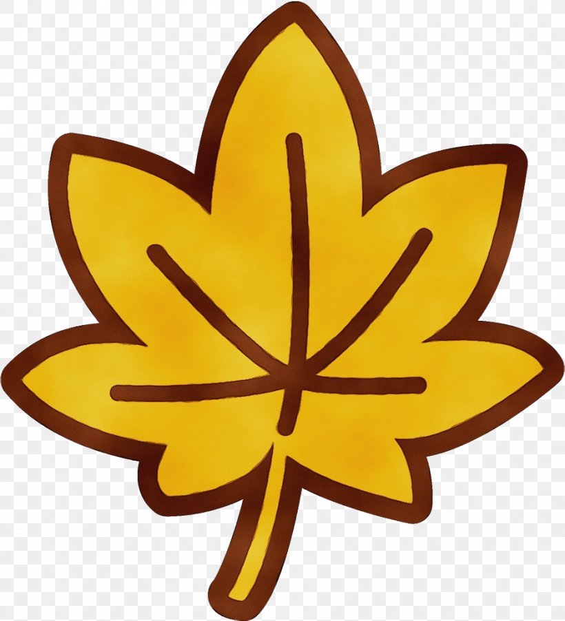 Yellow Leaf Plant Flower Symbol, PNG, 932x1026px, Watercolor, Flower, Leaf, Paint, Petal Download Free