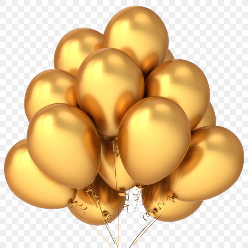 Balloon Birthday Party Gold Stock Photography, PNG, 1000x1000px, 1st Birthday Balloon, Balloon, Anniversary, Balloon Birthday, Birthday Download Free