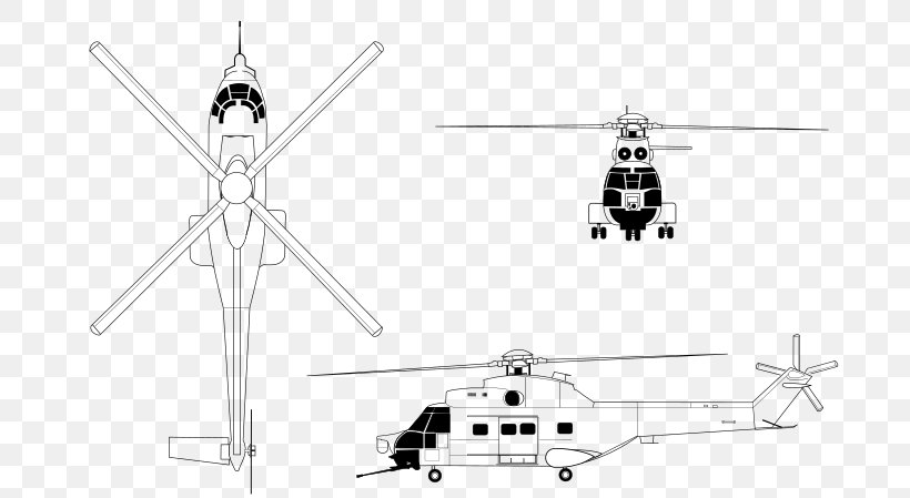 IAR 330 Helicopter Rotor Aérospatiale SA 330 Puma Eurocopter AS332 Super Puma, PNG, 712x449px, Iar 330, Aircraft, Atlas Oryx, Aviation, Black And White Download Free