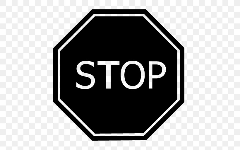 Stop Sign Traffic Sign Regulatory Sign Yield Sign, PNG, 512x512px, Symbol, Area, Black And White, Brand, Logo Download Free