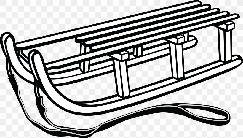 Clip Art Sled Vector Graphics Toboggan, PNG, 4000x2273px, Sled, Auto Part, Automotive Exterior, Black And White, Dog Sled Download Free