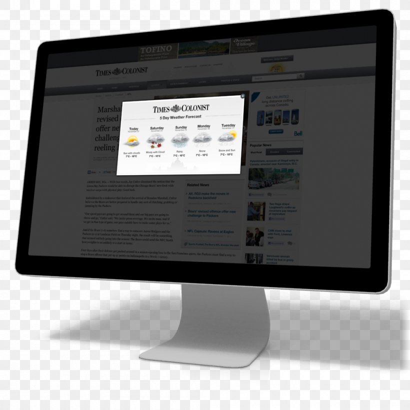 Computer Monitors User Interface Design User Experience Times Colonist, PNG, 1000x1000px, Computer Monitors, Brand, Computer Monitor, Display Device, Front And Back Ends Download Free