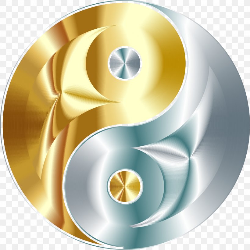 Yin And Yang Gold Silver Symbol Clip Art, PNG, 2222x2224px, Yin And Yang, Adi, Gold, Idea, Information Download Free