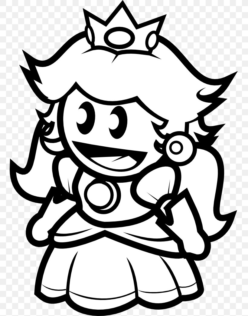 Black And White Princess Peach Monochrome Photography Clip Art, PNG, 756x1043px, Black And White, Artwork, Black, Caricature, Cartoon Download Free