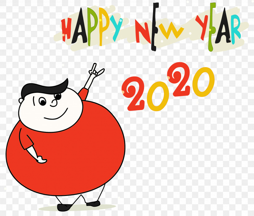 Happy New Year 2020 New Years 2020 2020, PNG, 3000x2557px, 2020, Happy New Year 2020, Cartoon, Facial Expression, Fruit Download Free