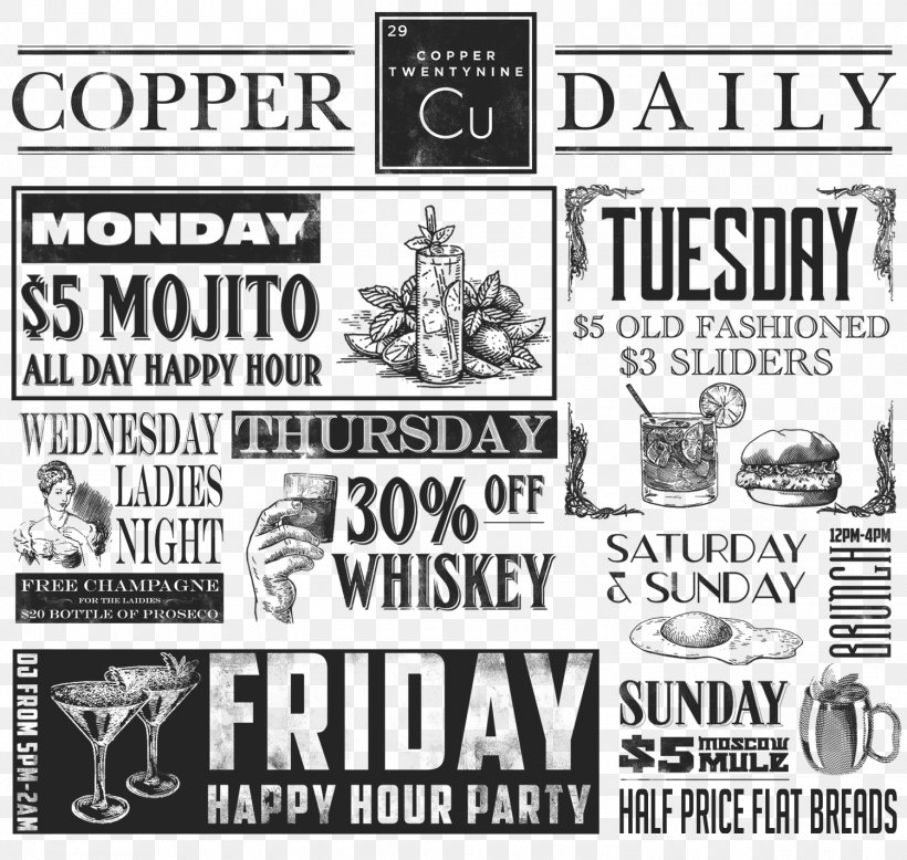 Copper 29 Bar Kitchen Cabinet Happy Hour Cocktail, PNG, 1500x1424px, Kitchen, Bar, Black And White, Brand, Chinatown Kitchen Download Free