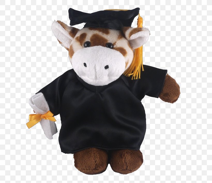 Stuffed Animals & Cuddly Toys Graduation Ceremony Square Academic Cap Academic Dress Giraffe, PNG, 671x709px, Watercolor, Cartoon, Flower, Frame, Heart Download Free