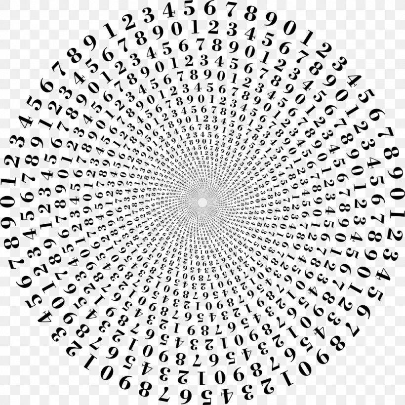 Number Vortex Whirlpool, PNG, 1024x1024px, Number, Addition, Area, Black And White, Doily Download Free