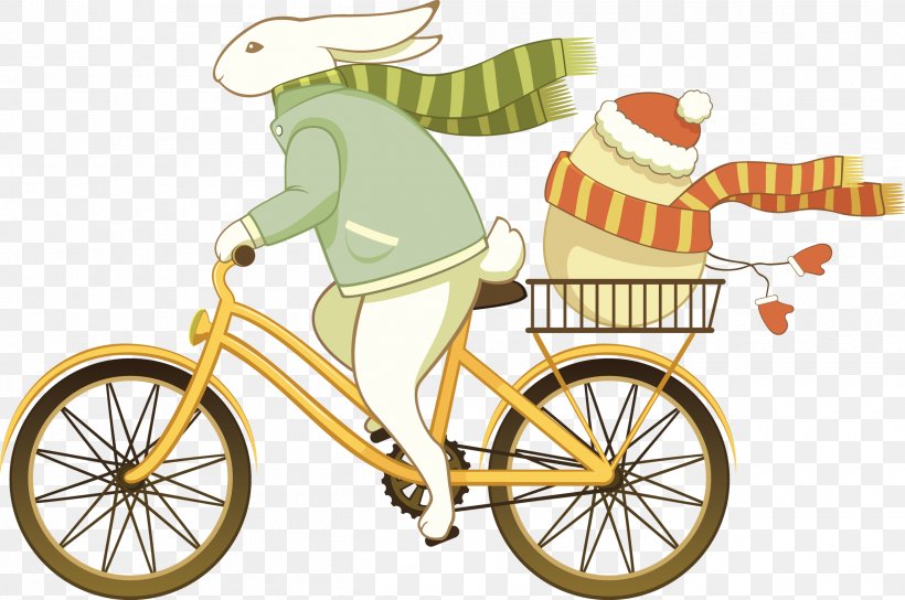 Wall Decal Easter Bunny Sticker Image, PNG, 2500x1659px, Wall Decal, Bicycle, Bicycle Accessory, Bicycle Basket, Bicycle Drivetrain Part Download Free