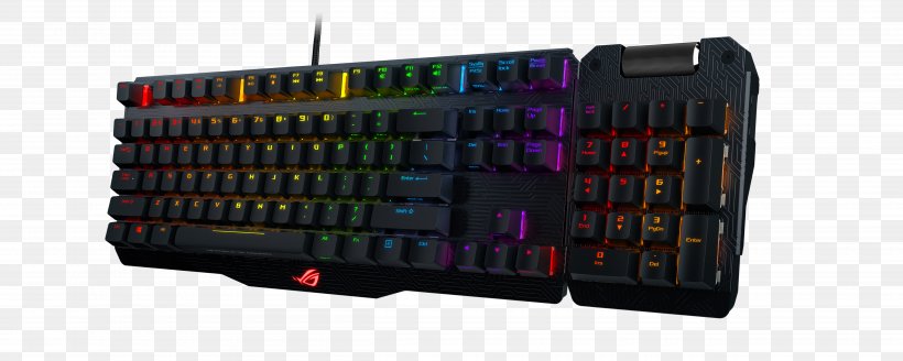 Computer Keyboard ASUS ROG Claymore ASUS MA01 CLAYMORE/RD/UK Gaming Keypad, PNG, 5000x2000px, Computer Keyboard, Asus, Asus Ma01 Claymorerduk, Asus Rog Claymore, Cherry Download Free