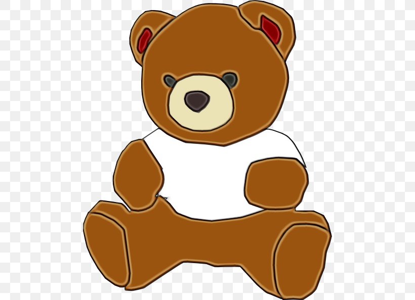 Teddy Bear, PNG, 492x594px, Watercolor, Bear, Brown, Brown Bear, Cartoon Download Free