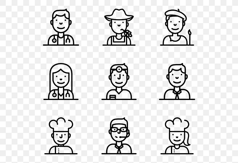 Profession Emoticon, PNG, 600x564px, Profession, Area, Art, Avatar, Black And White Download Free