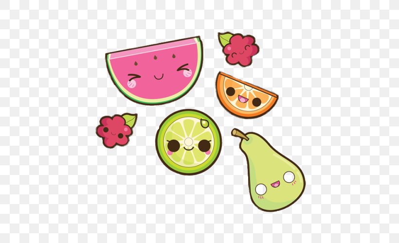 Drawing Fruit Kavaii Clip Art, PNG, 500x500px, Watercolor, Cartoon, Flower, Frame, Heart Download Free