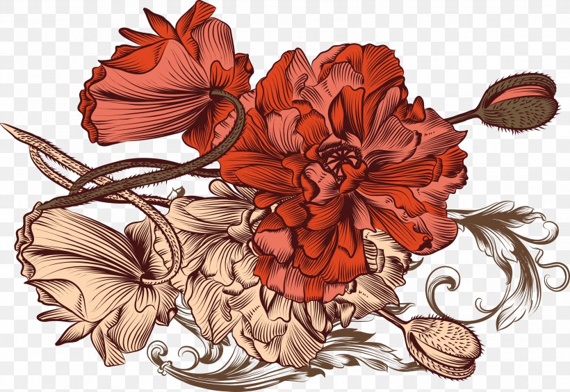 Euclidean Vector Motif Flower, PNG, 3328x2293px, Motif, Art, Cut Flowers, Drawing, Flora Download Free
