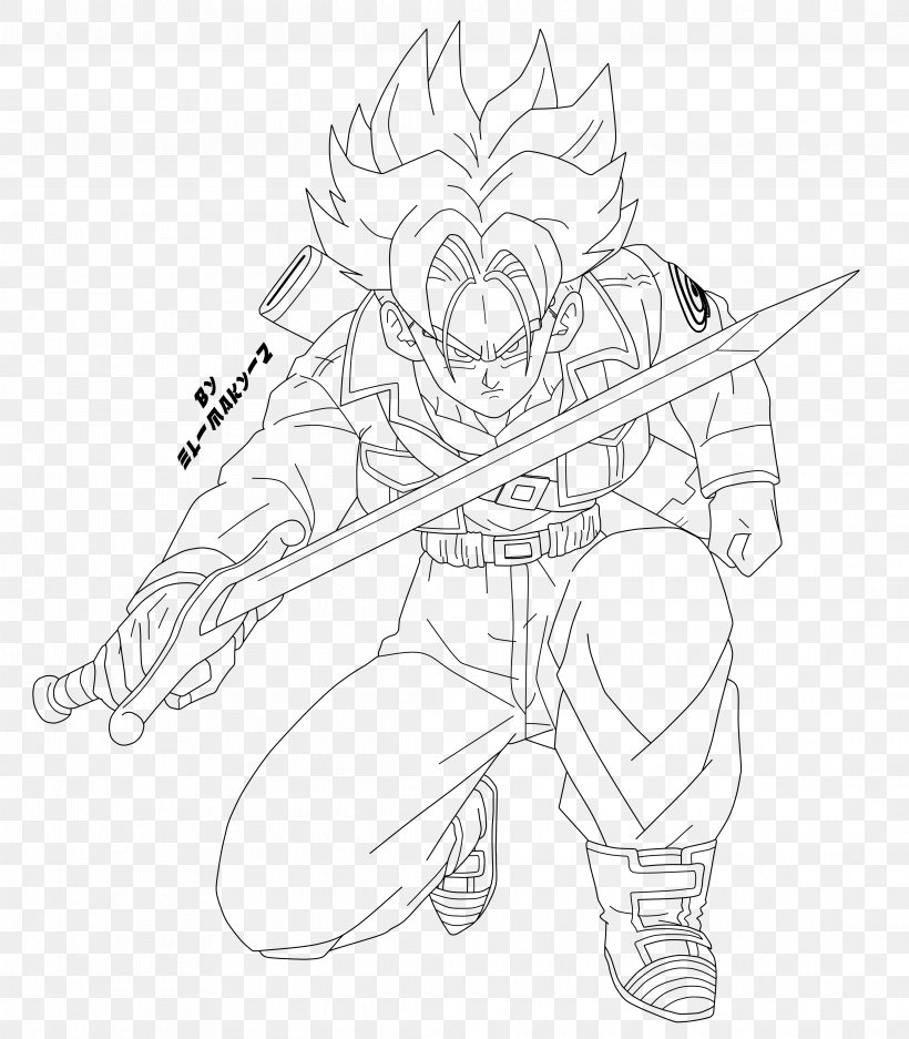 Trunks Goku Gohan Drawing Gotenks, PNG, 4375x5000px, Trunks, Arm, Art, Artwork, Black And White Download Free
