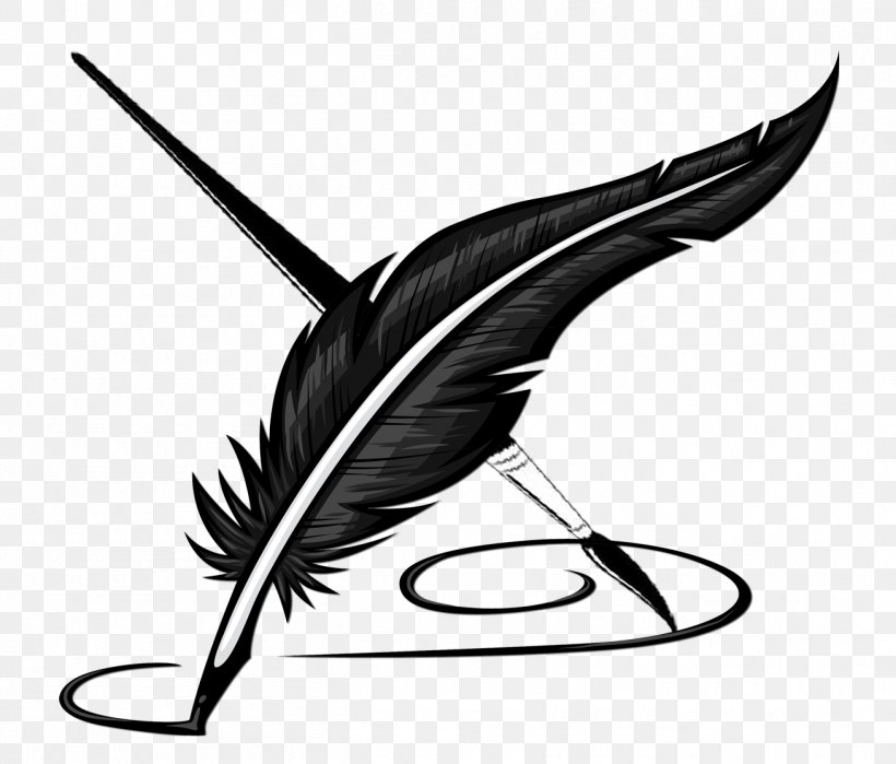 Paper Clip Art Quill Pens Writing, PNG, 1308x1116px, Paper, Beak, Black And White, Book, Feather Download Free