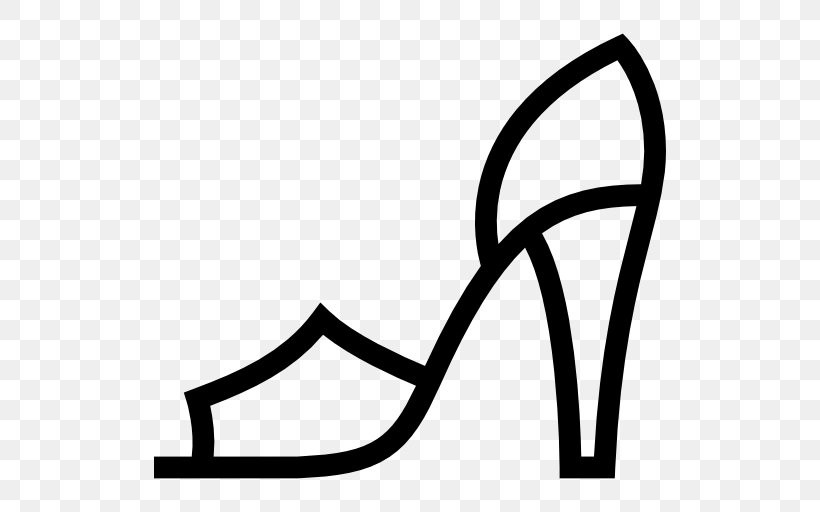 High-heeled Shoe Stiletto Heel Clip Art, PNG, 512x512px, Shoe, Area, Artwork, Black, Black And White Download Free