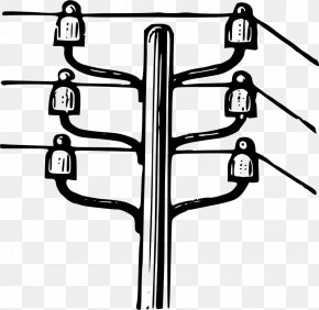 Utility Pole Overhead Power Line Electricity Clip Art PNG
