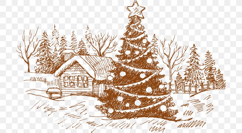 Christmas Card Christmas Tree Drawing Illustration, PNG, 710x453px, Christmas Card, Christmas, Christmas Decoration, Christmas Lights, Christmas Ornament Download Free