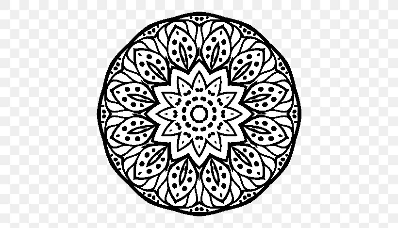 Mandala Drawing Coloring Book Doodle, PNG, 600x470px, Mandala, Area, Black And White, Book, Child Download Free