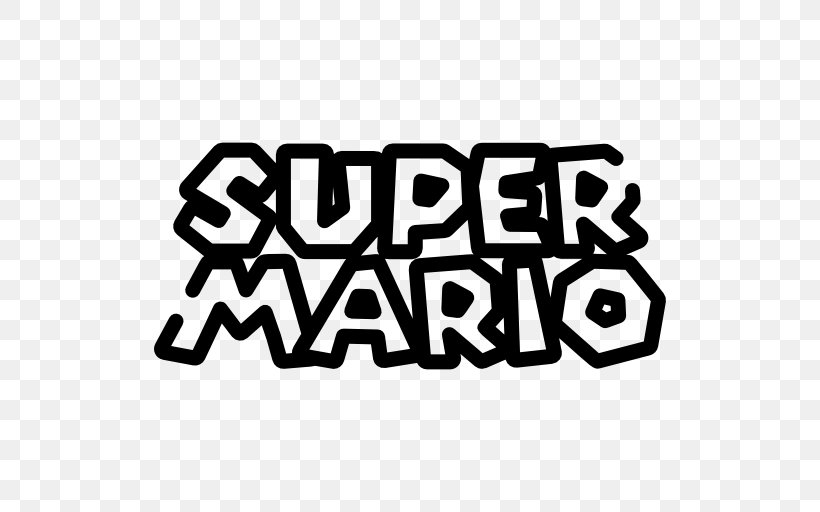 Mario Bros. Super Mario Run Paper Mario Logo, PNG, 512x512px, Mario Bros, Area, Atari, Black, Black And White Download Free