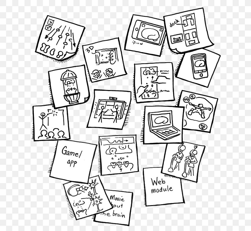 Paper Post-it Note Line Art Clip Art Brainstorming, PNG, 650x757px, Paper, Area, Art, Black And White, Brainstorming Download Free
