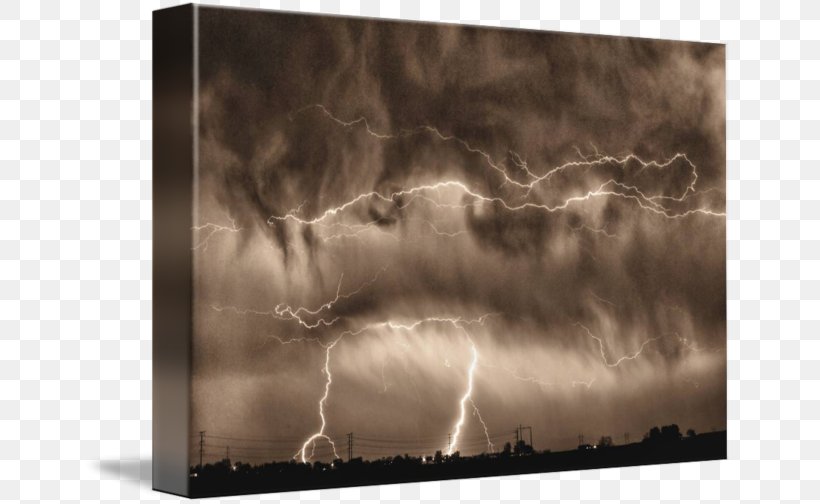Sky Lightning Strike Cloud Thunderstorm, PNG, 650x504px, Sky, Art, Ball Lightning, Black And White, Cloud Download Free