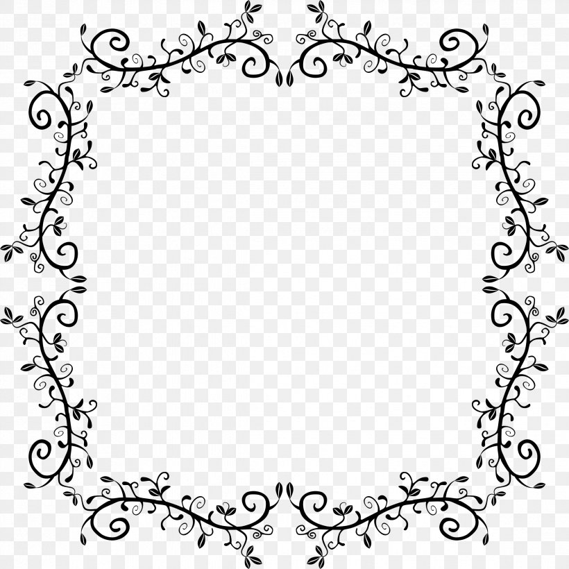 Picture Frames Thumbnail Clip Art, PNG, 2344x2344px, Picture Frames, Area, Black, Black And White, Body Jewellery Download Free