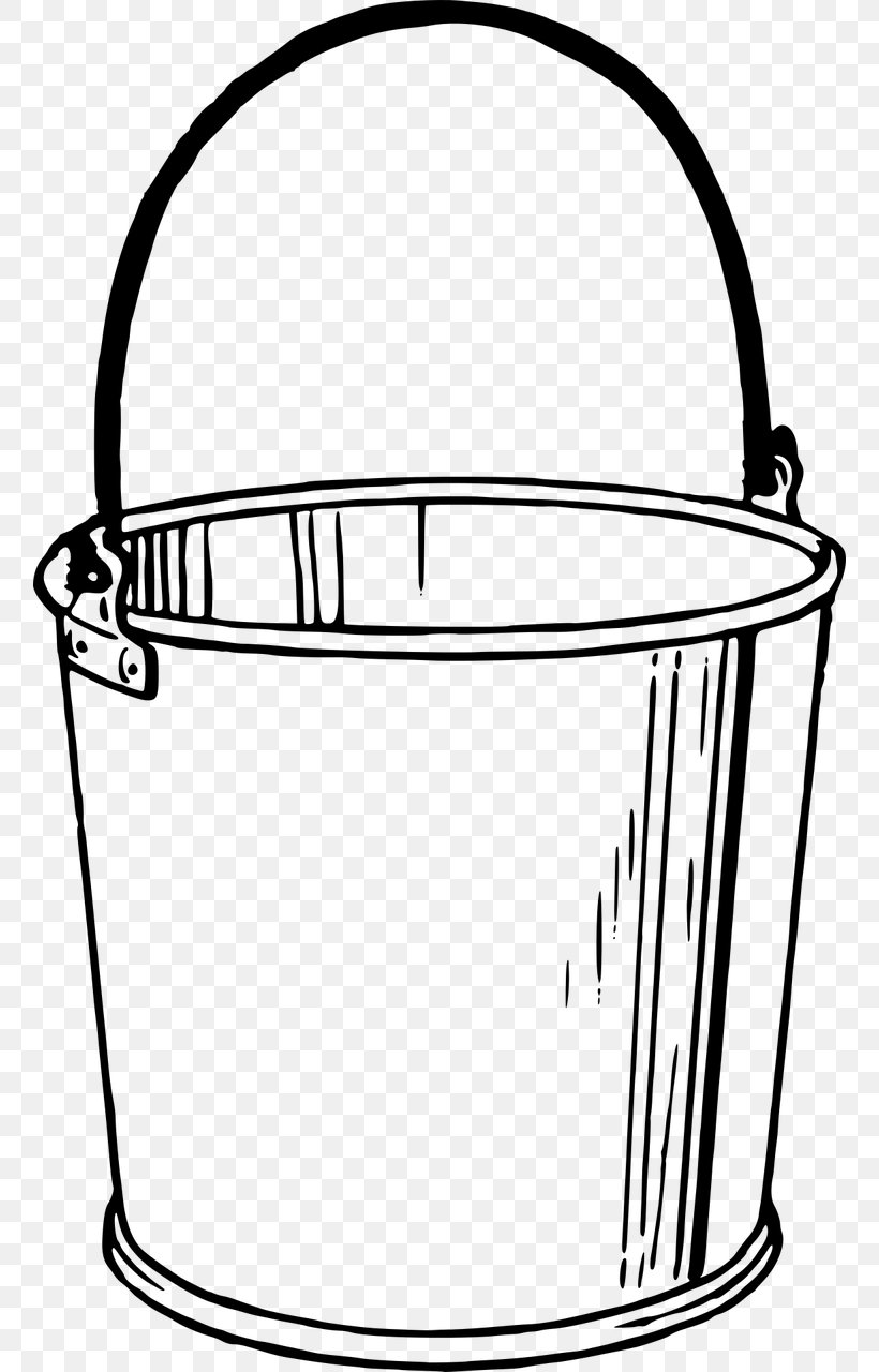 Bucket Clip Art, PNG, 758x1280px, Bucket, Area, Basket, Bathroom Accessory, Black And White Download Free