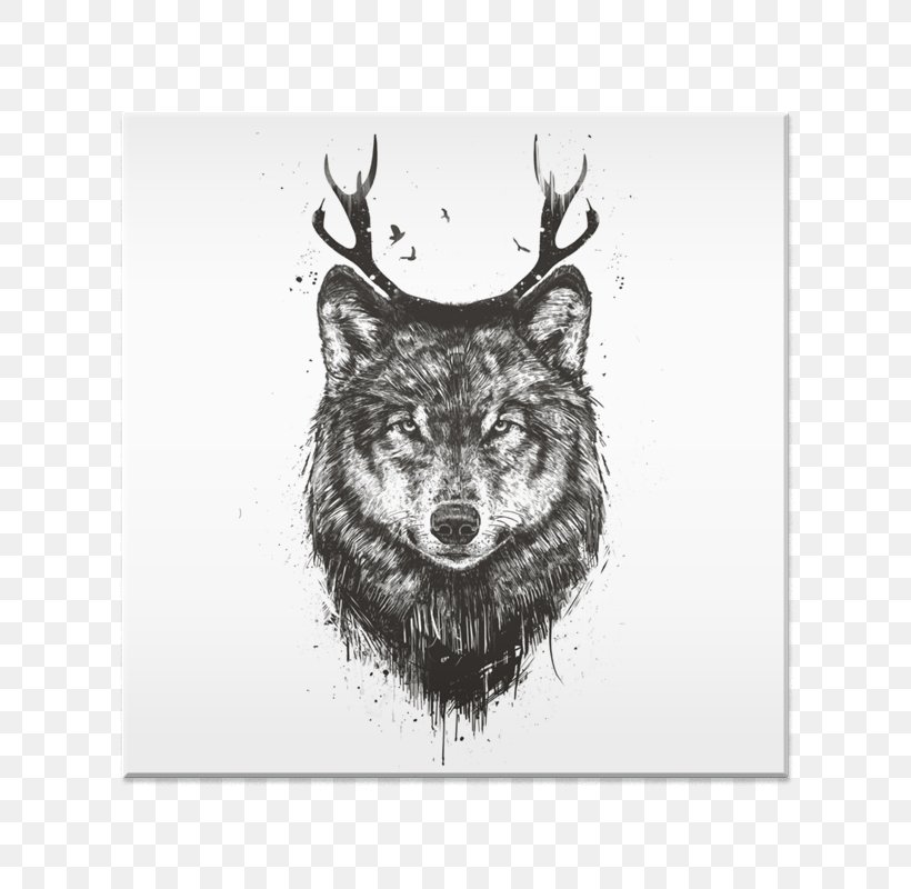 Deer Moose Dog Tapestry Black Wolf, PNG, 800x800px, Deer, Animal, Antler, Art, Black Wolf Download Free