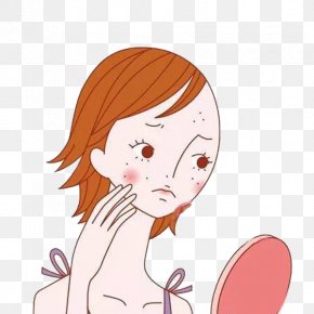 A Woman In The Mirror - Acne Face Puberty Skin Rosacea PNG