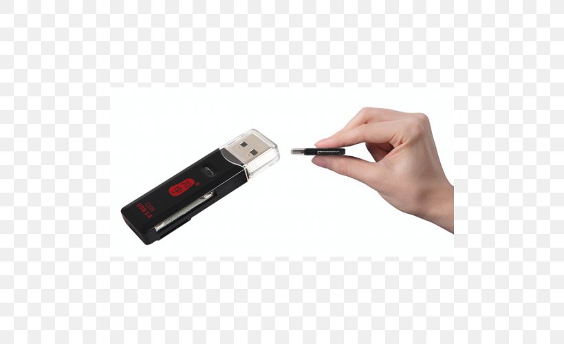 USB Flash Drives Secure Digital Flash Memory Cards Memory Card Readers Electronics, PNG, 500x500px, Usb Flash Drives, Ac Adapter, Card Reader, Data Storage Device, Digital Dictation Download Free